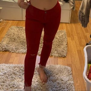 Red jeans